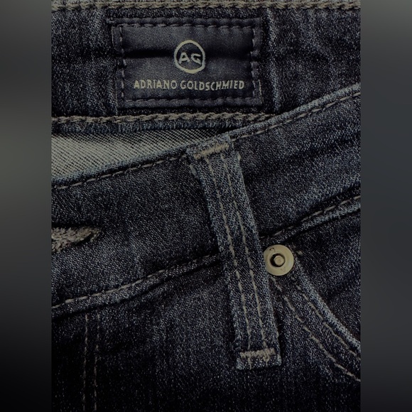 Adriano Goldshmeid Super Skinny Ankle Legging Dark Wash with Whiskering 25R NWOT - Picture 5 of 8